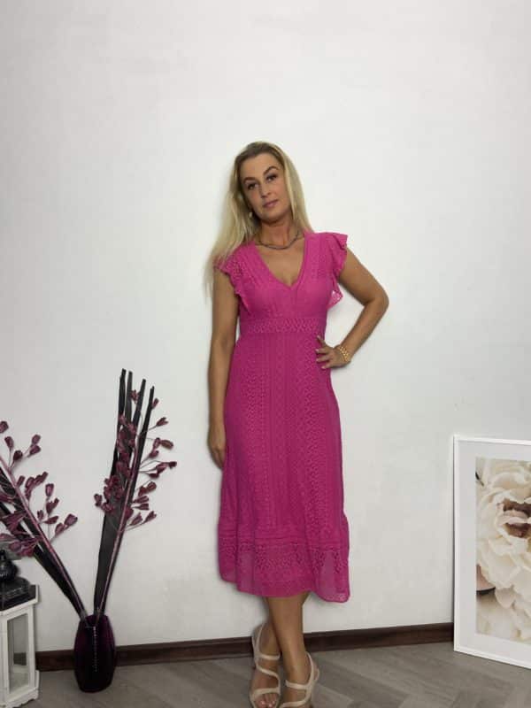 Sukienka Koronkowa Renee Fuksja - obrazek 3